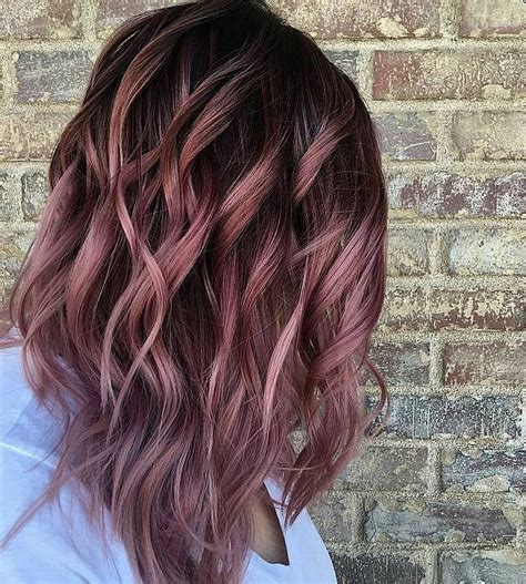 chocolate rose gold hair|rose gold hair dye.